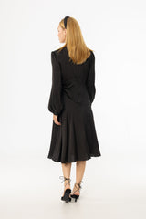 Black Side Draped Dress