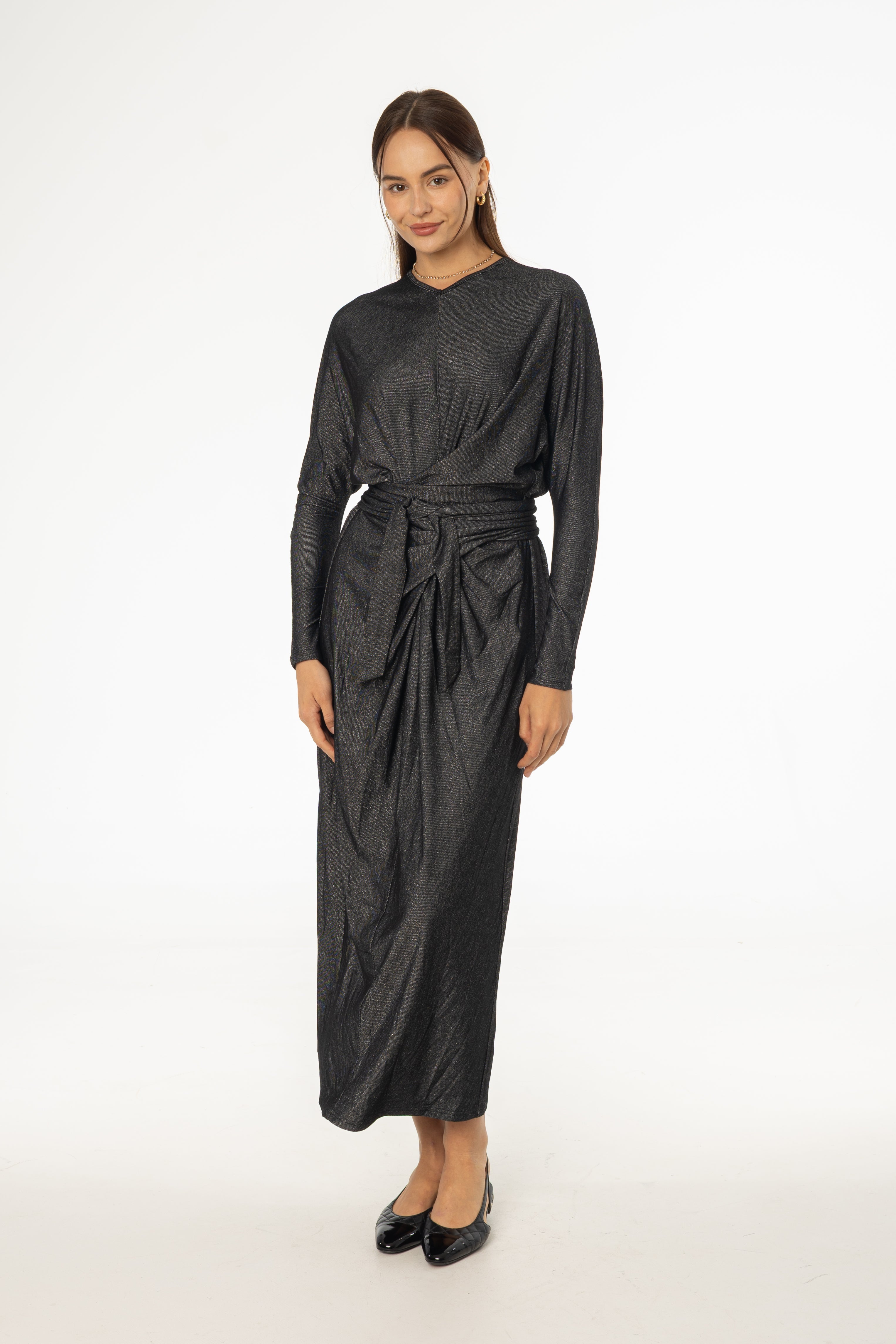 Black Sparkle Tie Wrap Maxi