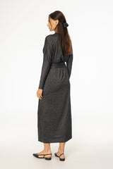 Black Sparkle Tie Wrap Maxi