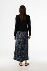 Blue Floral Printed A-Line Slip Jumper