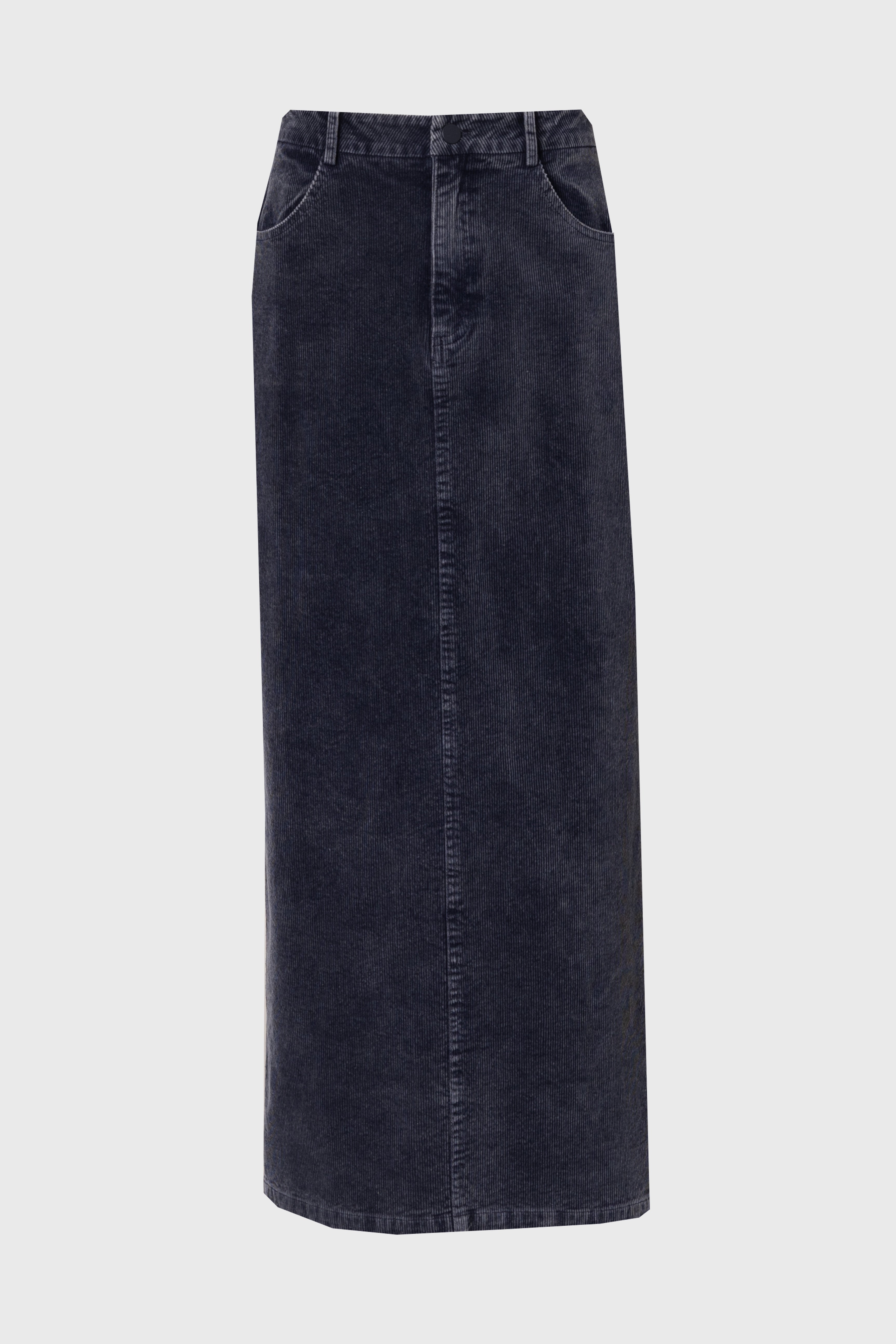 Blue Wash Corduroy Skirt