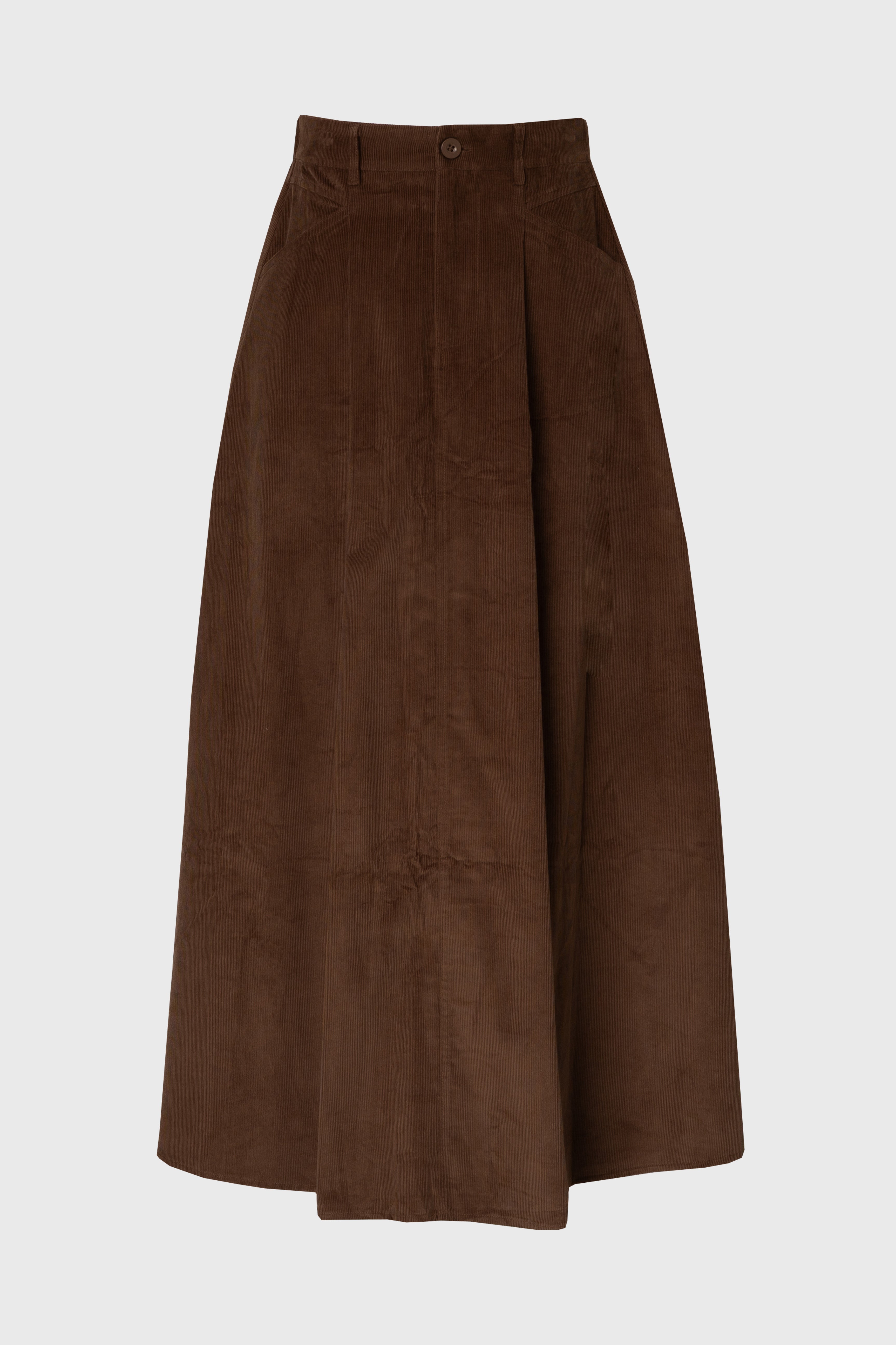 Brown Cargo Corduroy Maxi Skirt