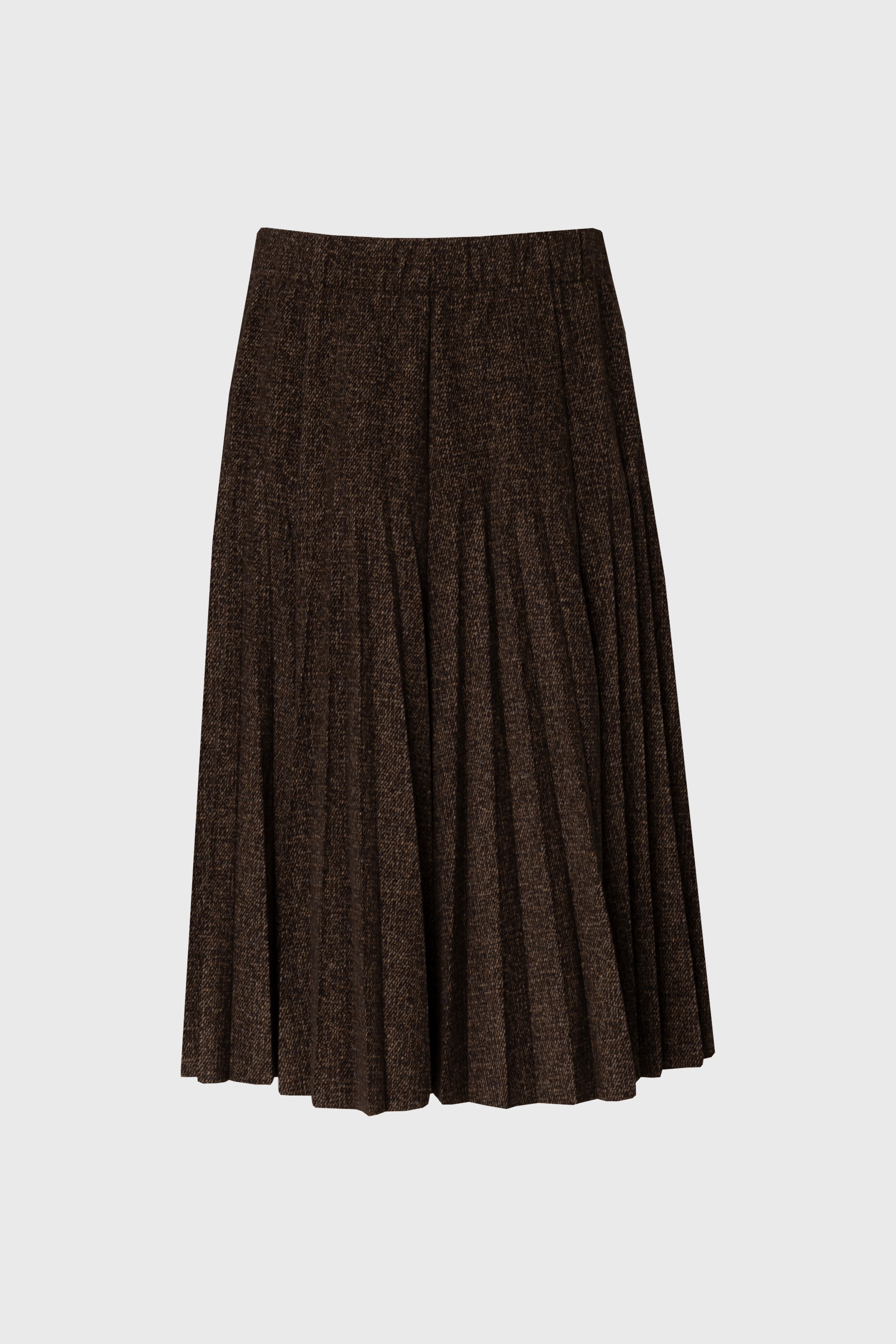 Brown Pleated Skirt