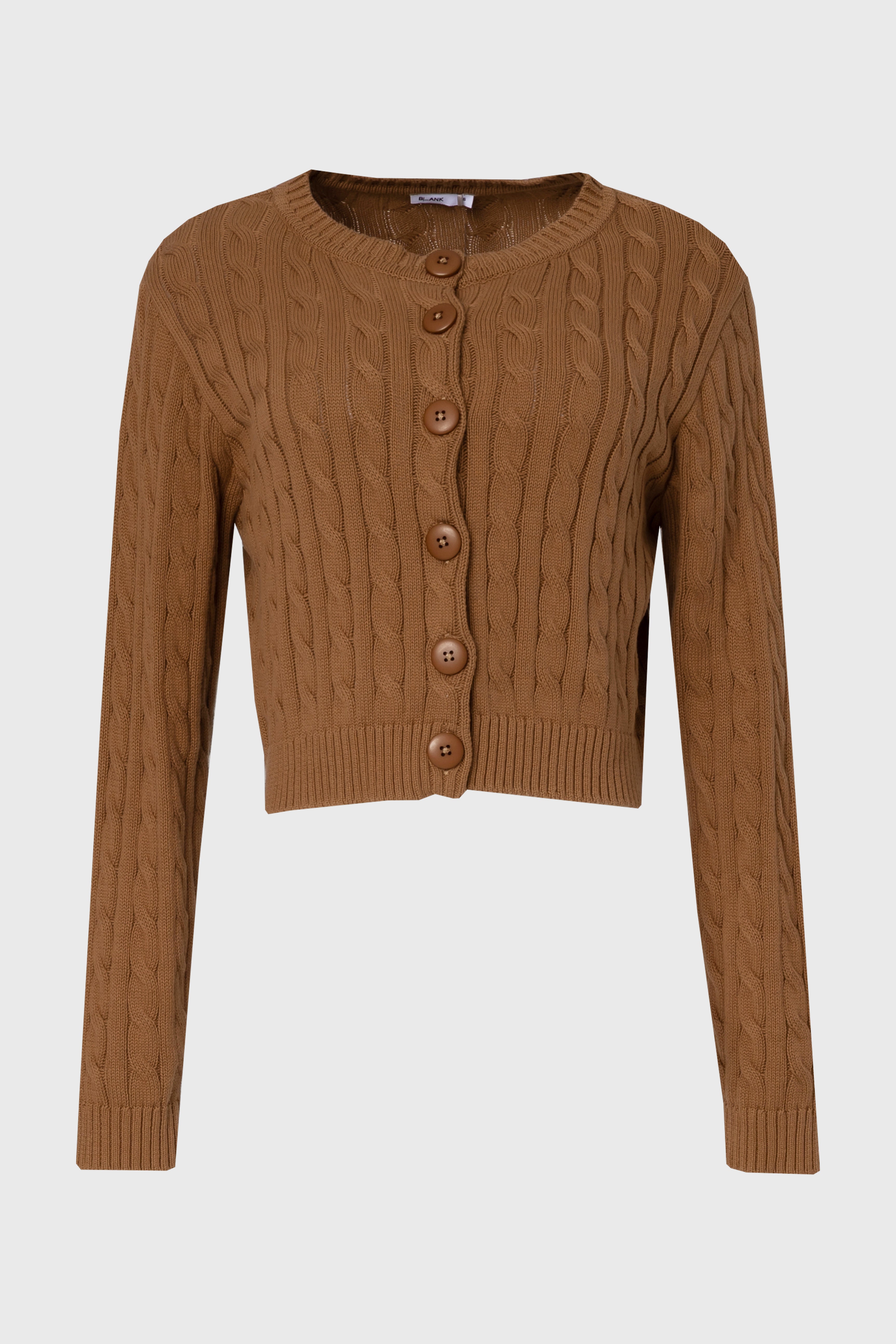 Camel Cable Knit Cardigan
