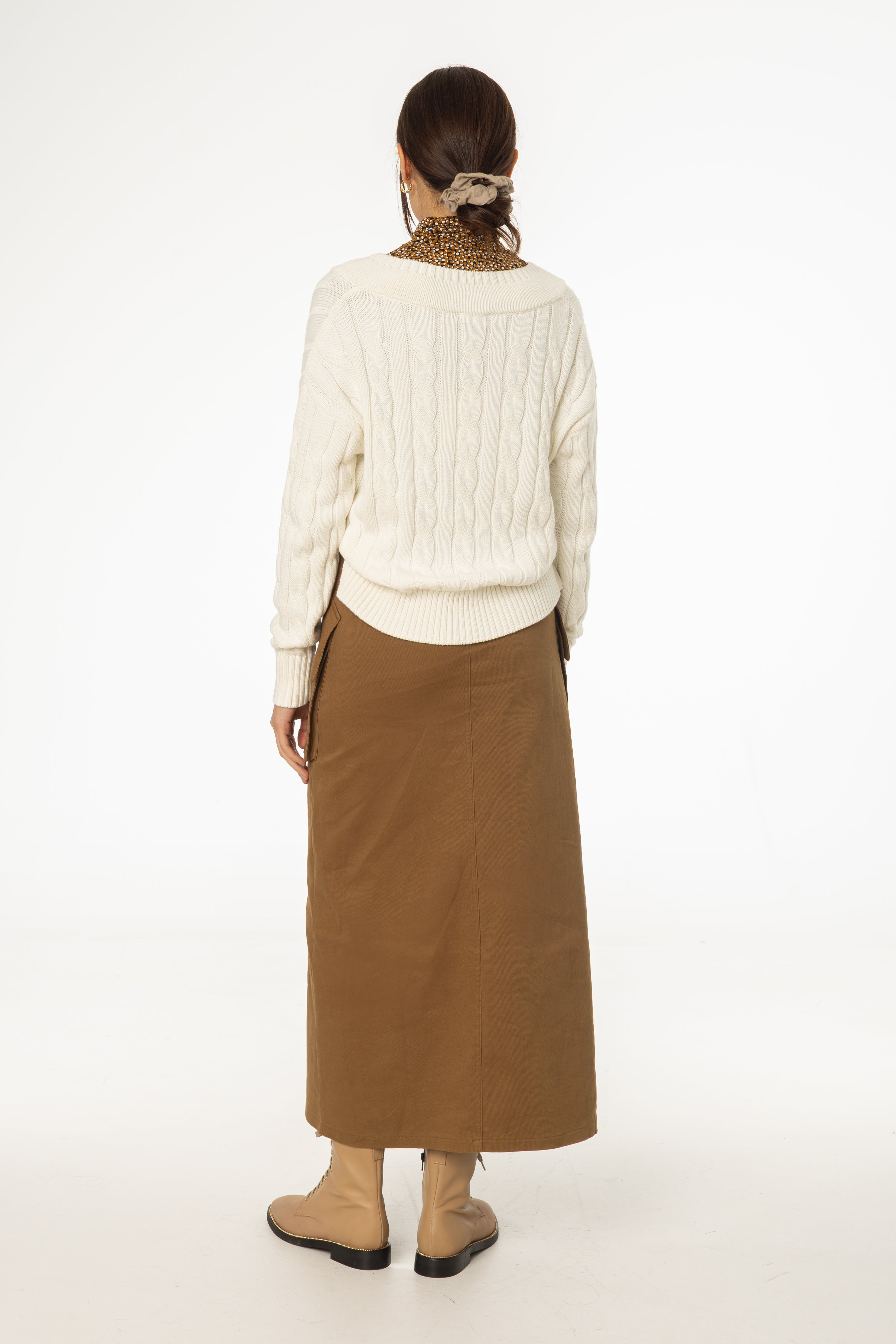 Camel Pocket Cargo Skirt