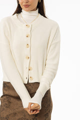 Cream Chunky Knit Cardigan