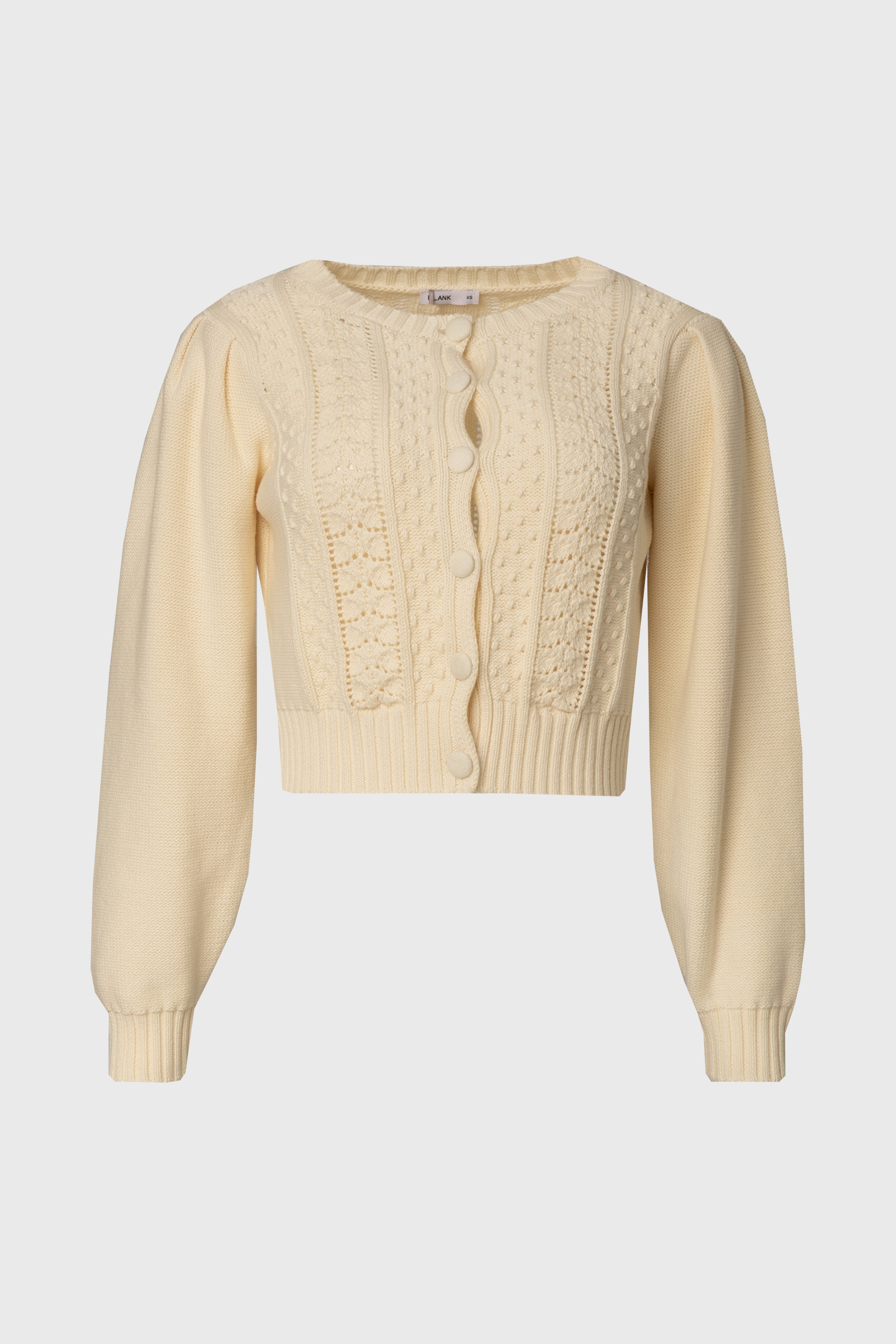 Cream Cropped Crochet Cardigan