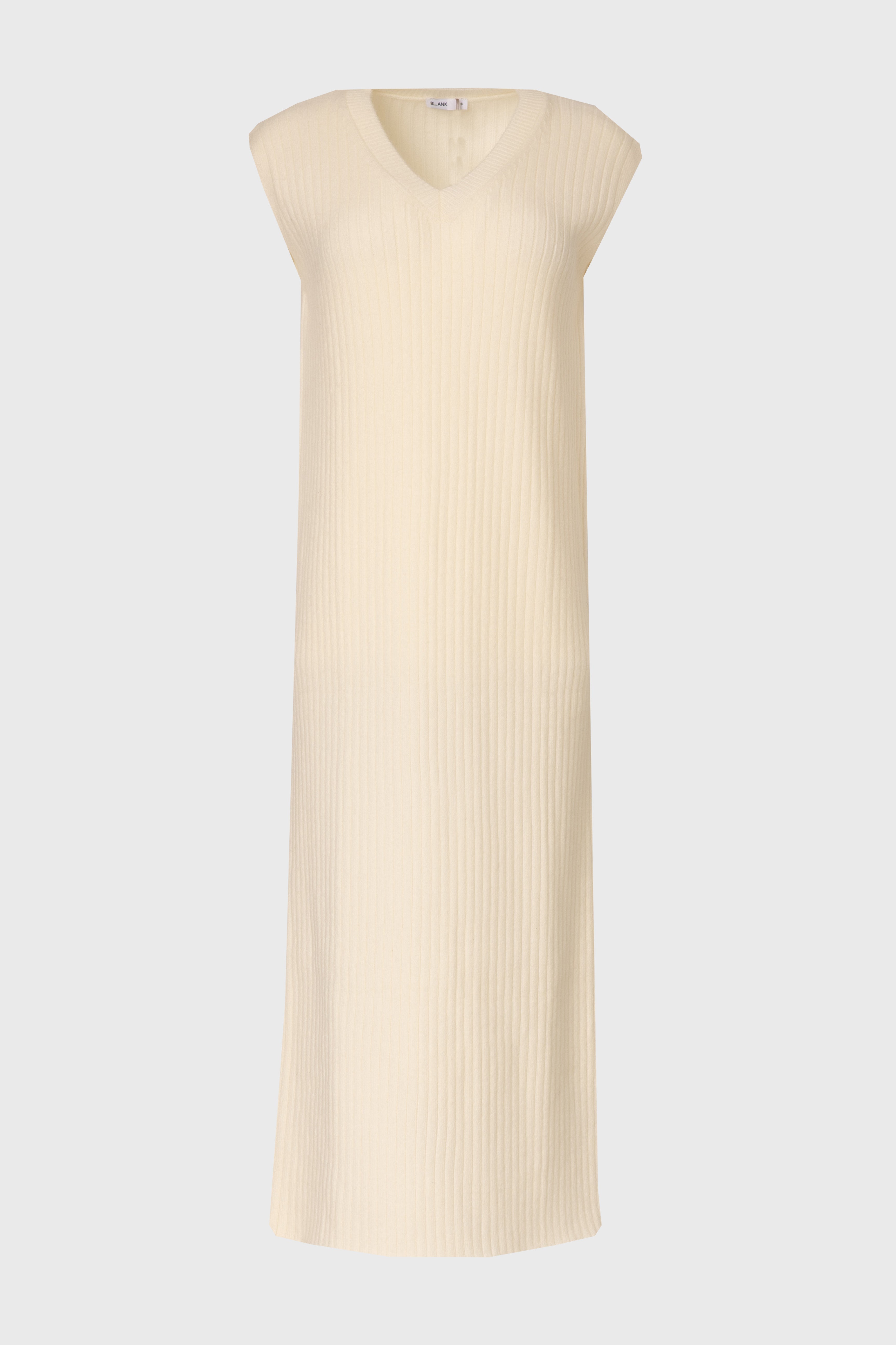 Cream V Neck Knit Maxi Dress
