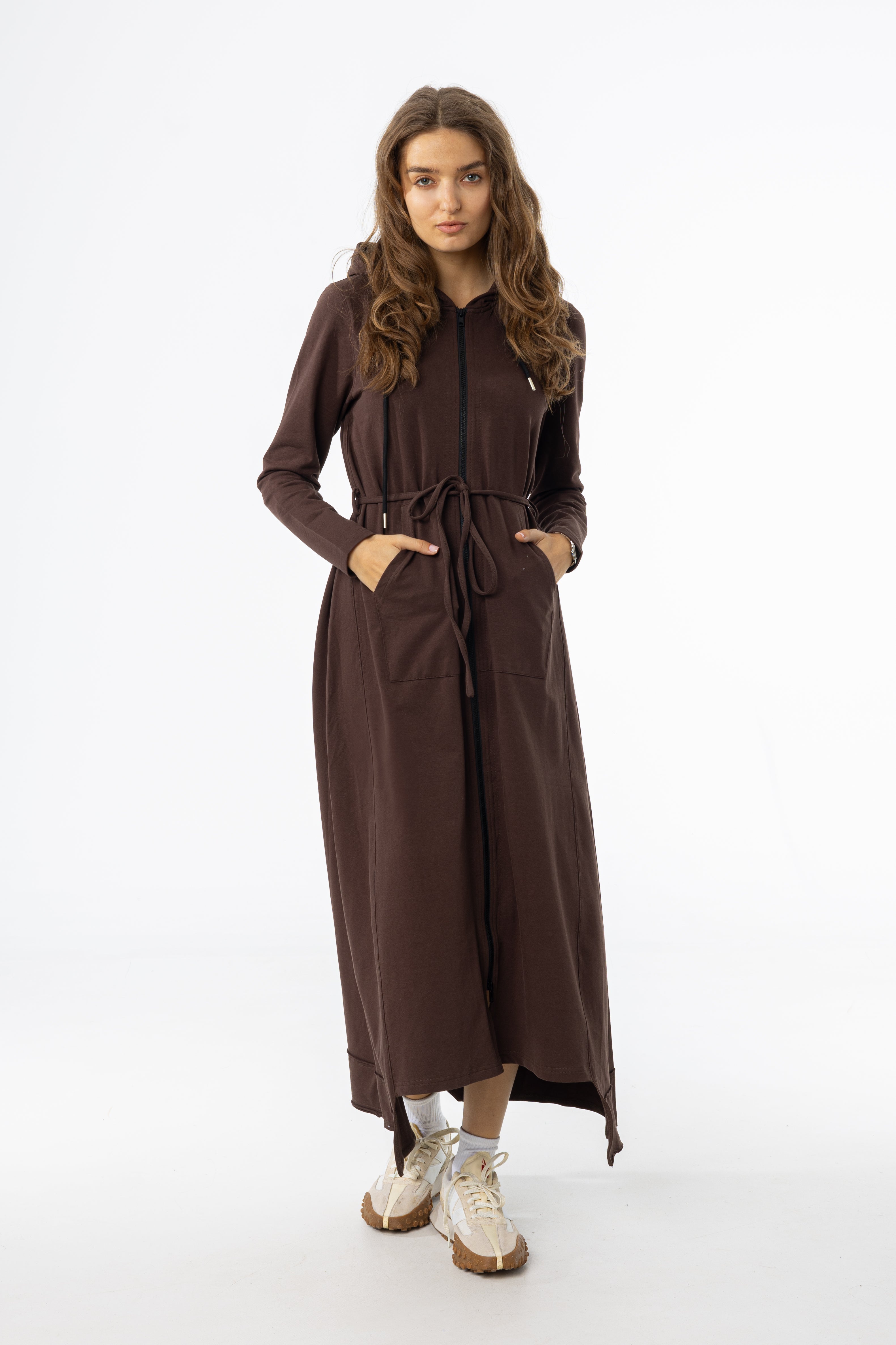 Brown Sweatshirt Maxi Dress