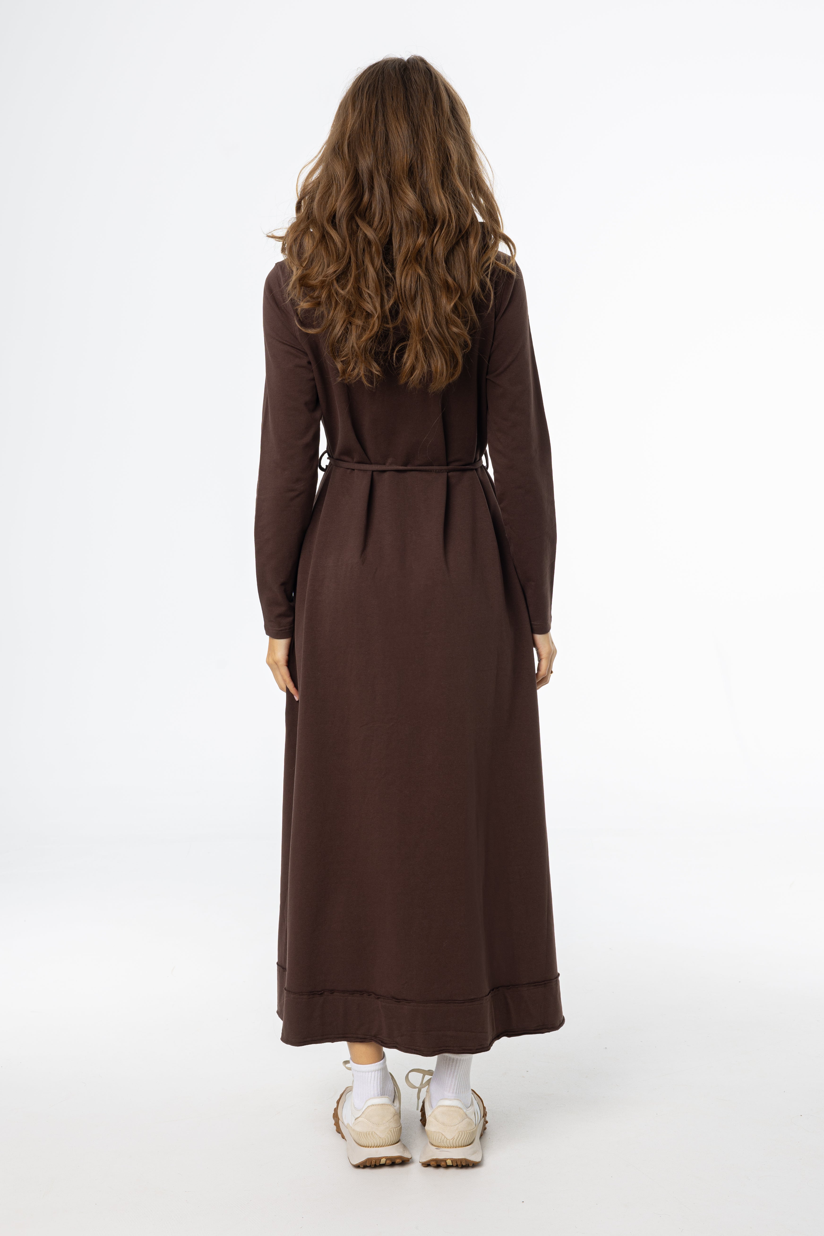 Brown Sweatshirt Maxi Dress