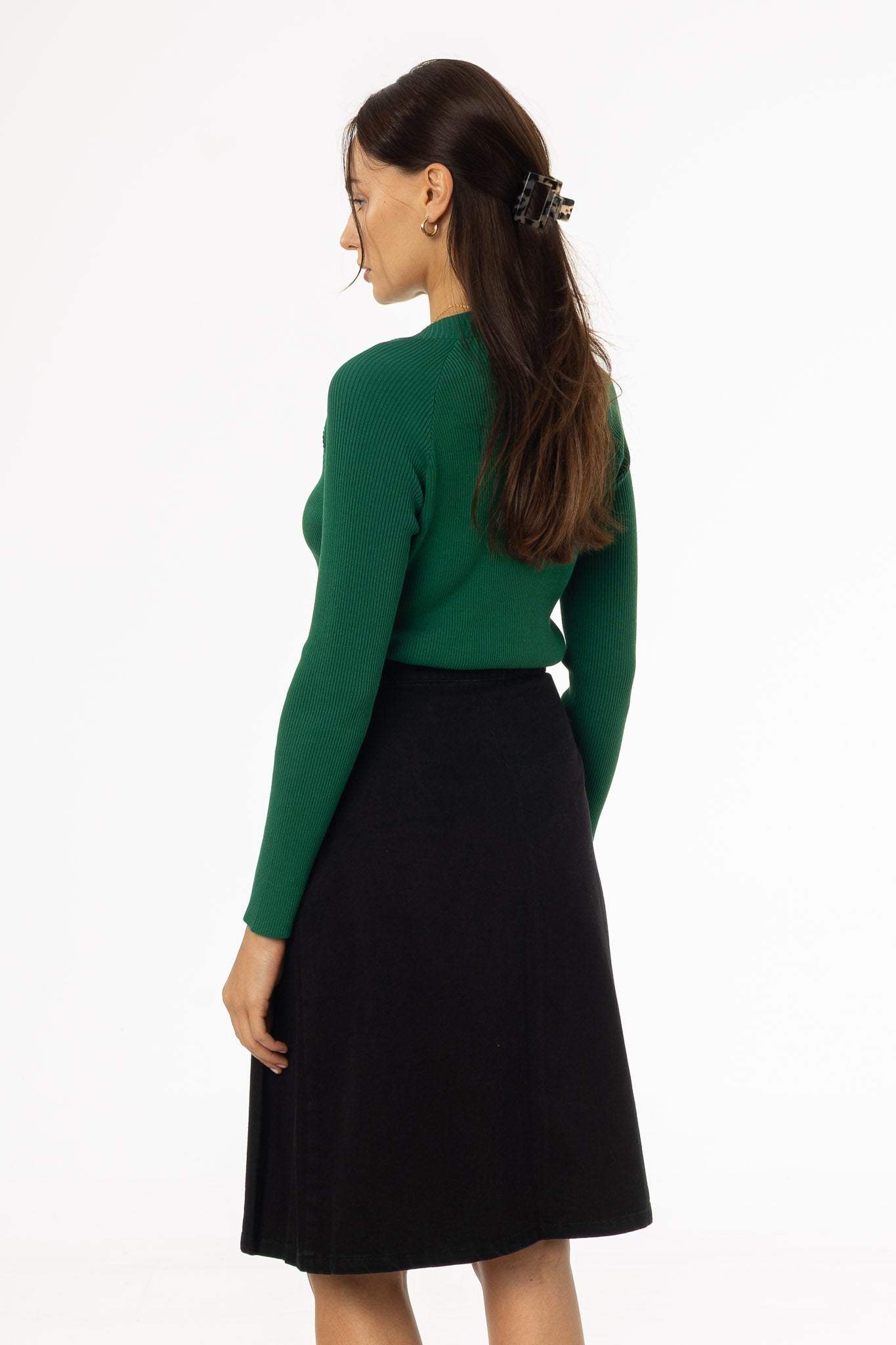 Green Faux Shrug Knit Top