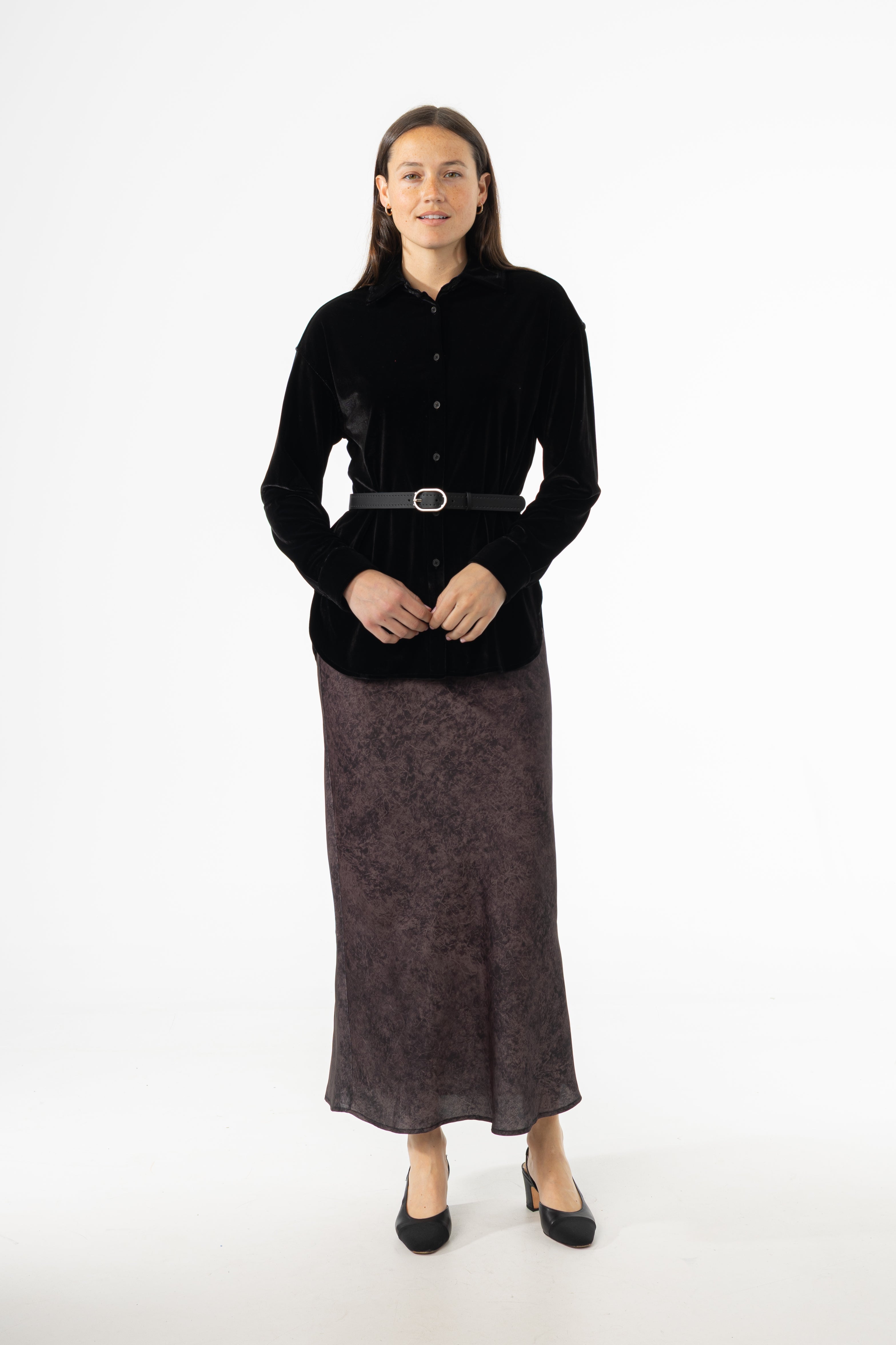 Grey Printed Slip Skirt