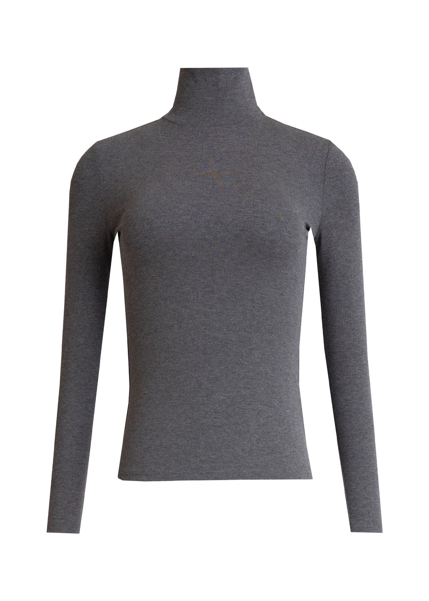 Heather Grey Solid Turtleneck Top