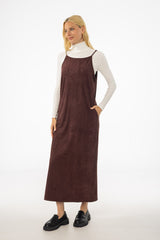 Maroon Microsuede Maxi Jumper
