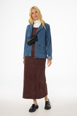 Maroon Microsuede Maxi Jumper