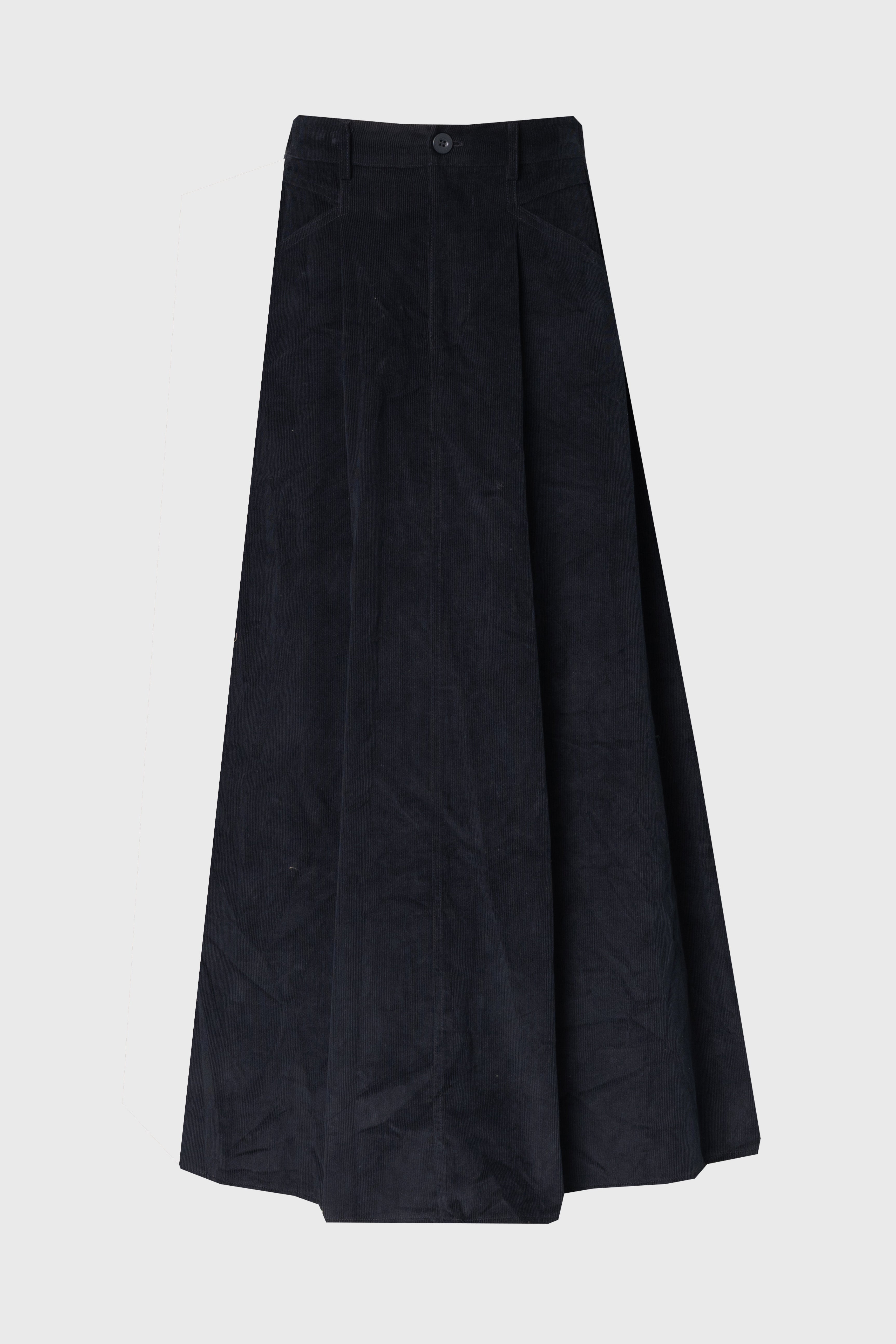 Navy Cargo Corduroy Maxi Skirt