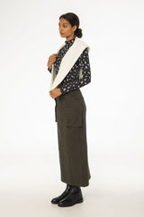 Olive Pocket Cargo Skirt