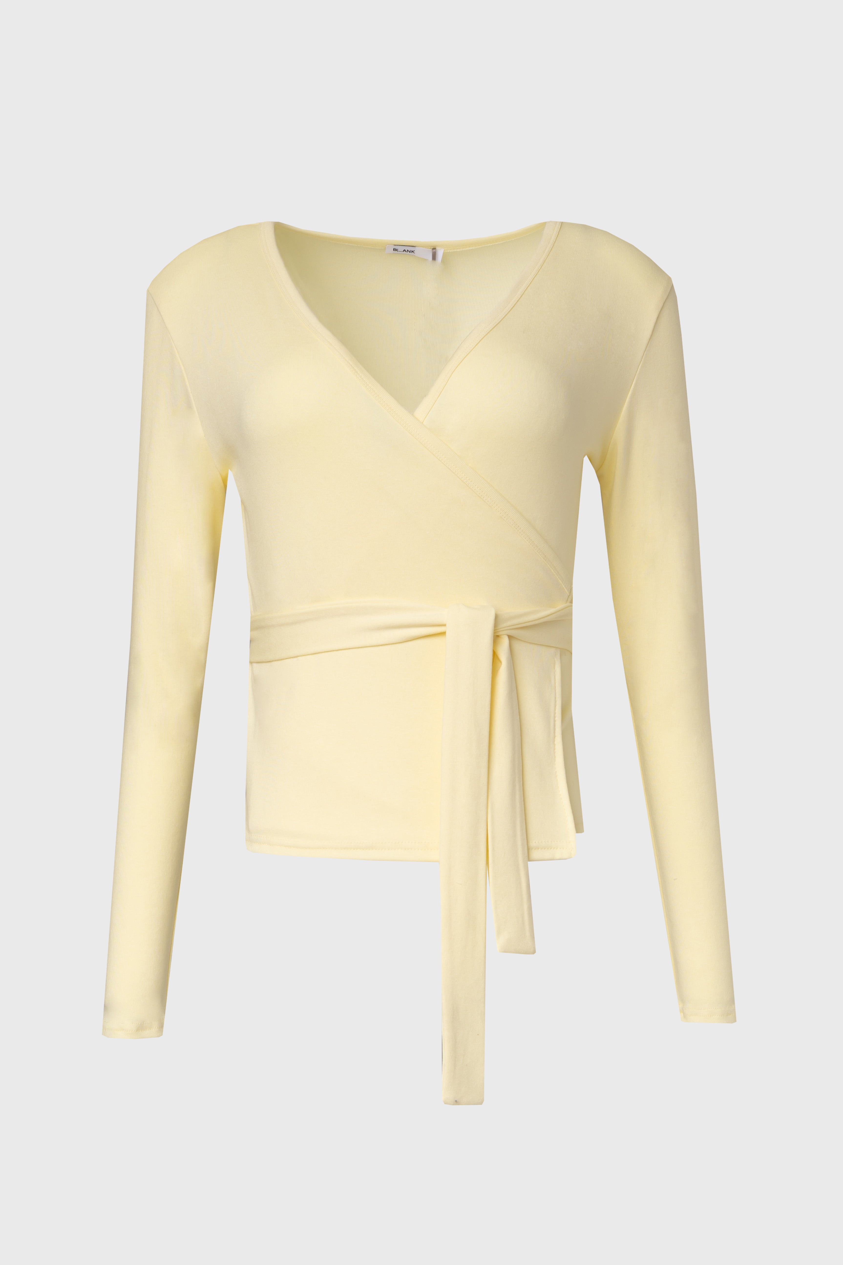 Pale Yellow Solid Wrap T-Shirt