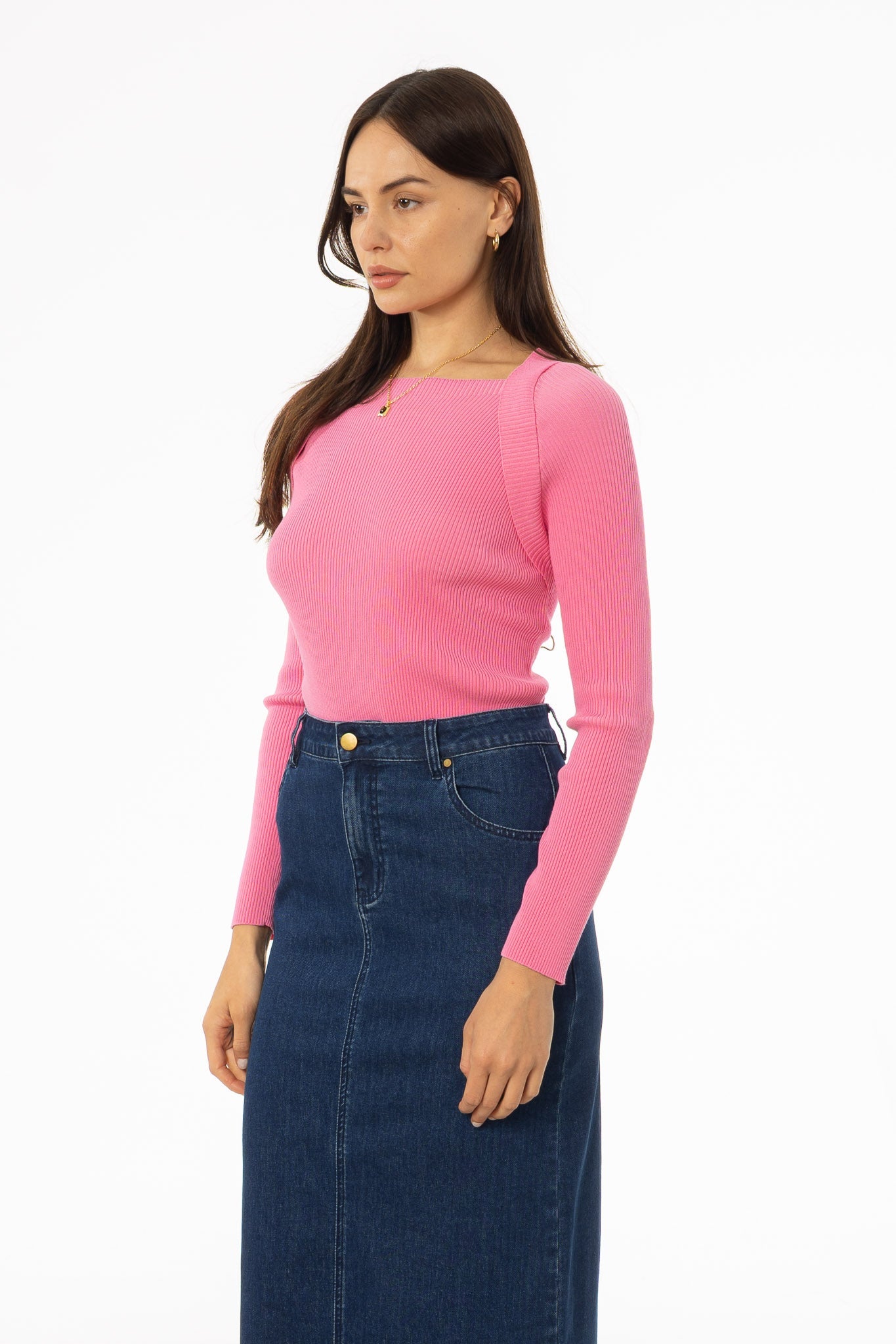 Pink Faux Shrug Knit Top