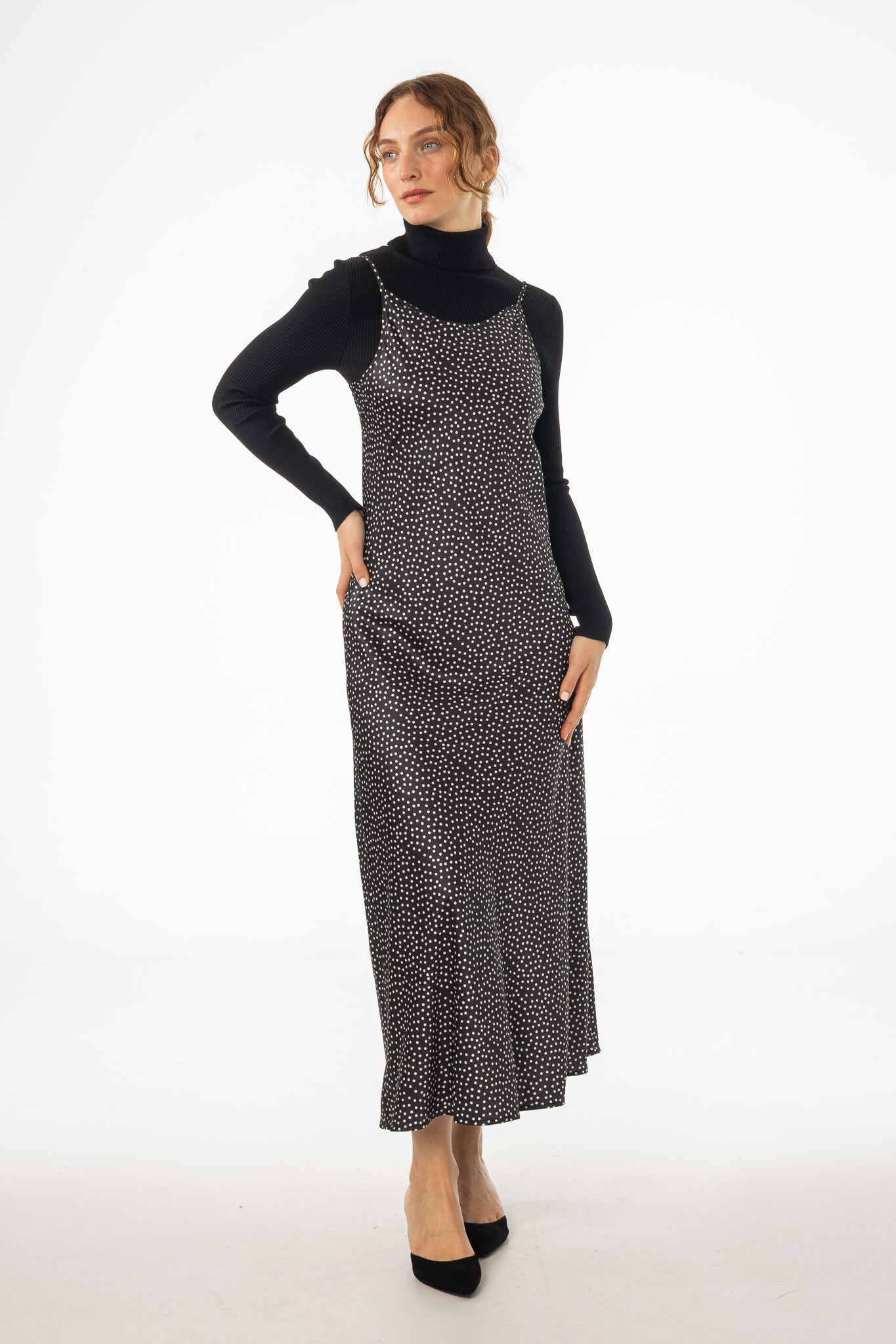 Black Polka Dot Slip Jumper