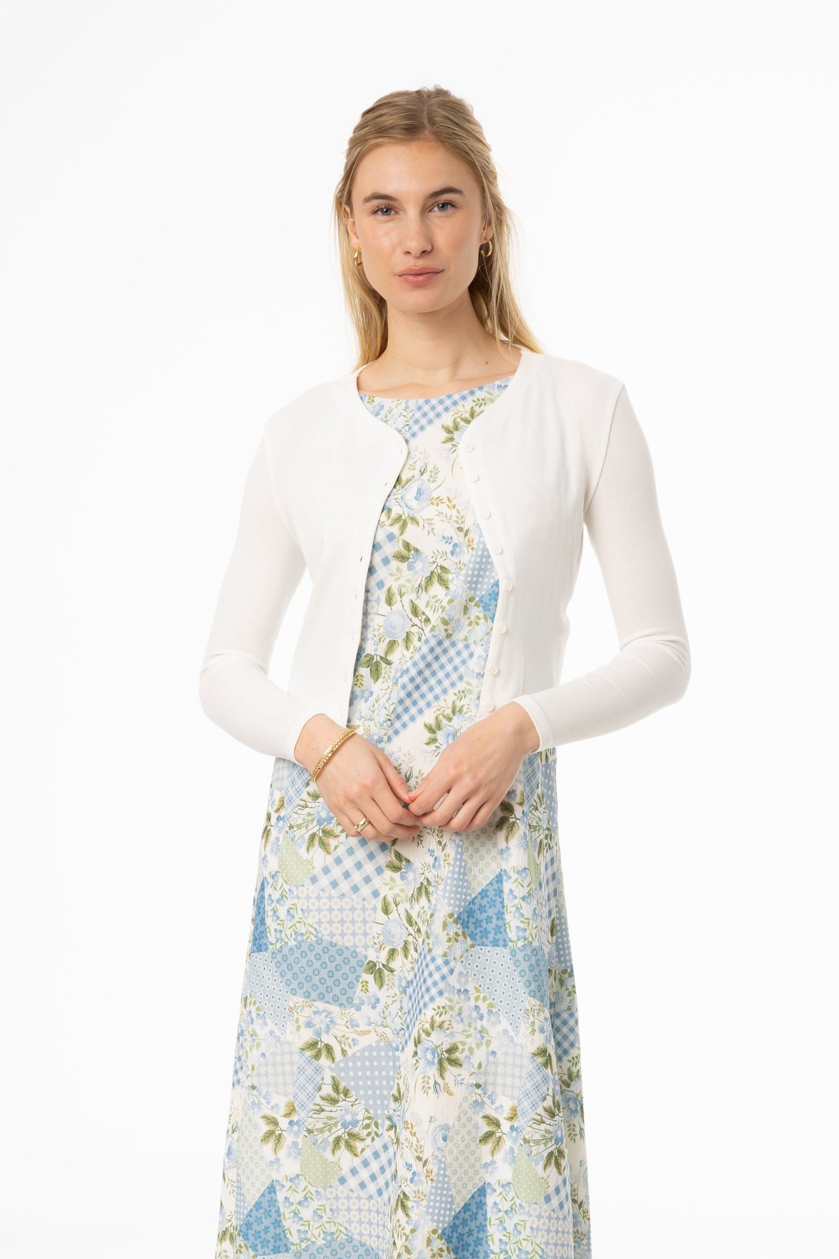 White Ribbed Cardigan