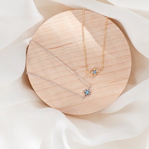 Dainty opal starburst bracelet - thin stackable bracelets - tiny opal bracelet - delicate opal star bracelet - gifts for her - october gift