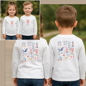 Custom Listing Cape Cod Toddler Long Sleeve Shirt Lobster Shirt Kid Nautical Shirt Toddler