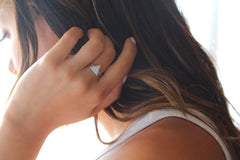 14kt Rose Gold / 14kt White Gold and Diamond ring | Diamond triangle ring | Pave triangle ring | Rose Gold and diamond ring | Modern dainty