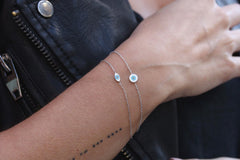 Sterling Silver evil eye bracelet | Enamel eye bracelet | Gold eye bracelet | Dainty evil eye bracelet | Good luck gift | push present