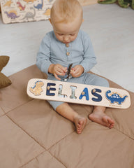 Personalized Name Puzzle for Baby, Safari Theme Nursery, Wood Toys for Toddlers, 1st Birthday Gift, Newborn Gifts for Baby Boy or Baby Girl