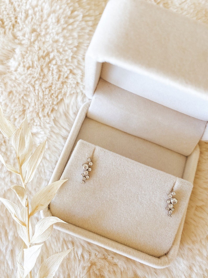 Sterling Silver Cluster ear climbers | Cluster earrings | Unique ear climbers | Every day earrings | Bridal party gift | Wedding earrings