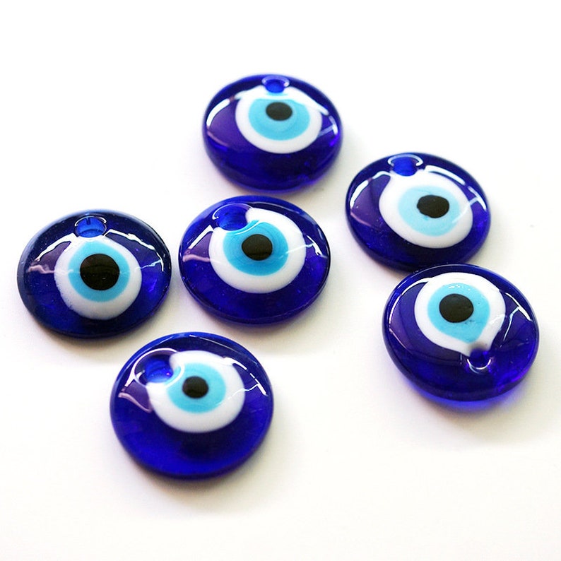 PERIMADE Turkish Evil Eye Necklace Charm • Blue Glass Evil Eye Bracelet Charm • Dainty Cute Phone Pendant • Handbag Purse Accessories