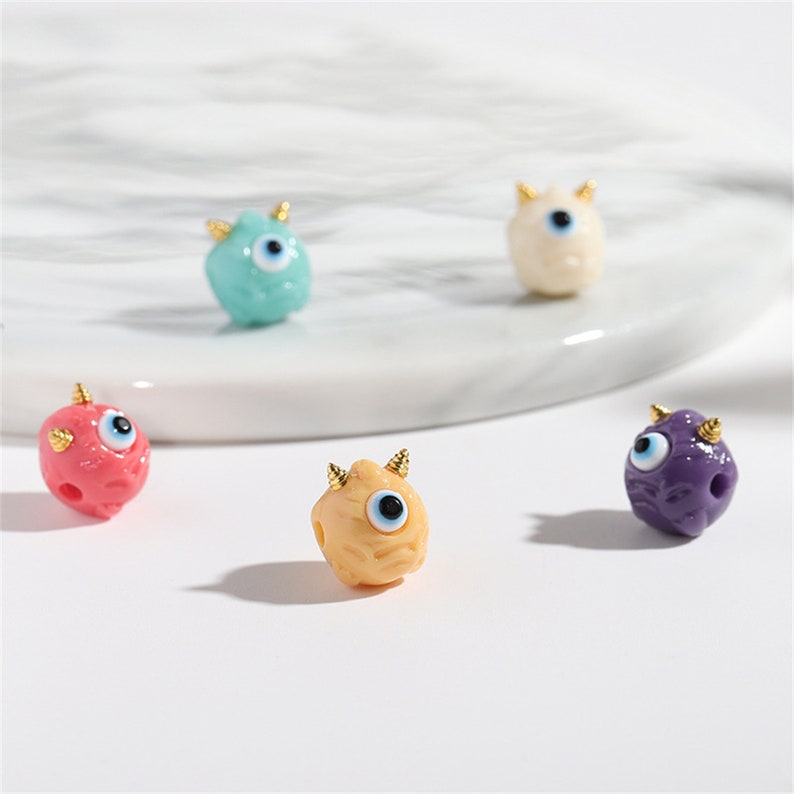 PERIMADE Turkish Evil Eye Necklace Charm • Blue Evil Eye Demon Bracelet Charm • Dainty Cute Phone Pendant • DIY Handbag Purse Accessories