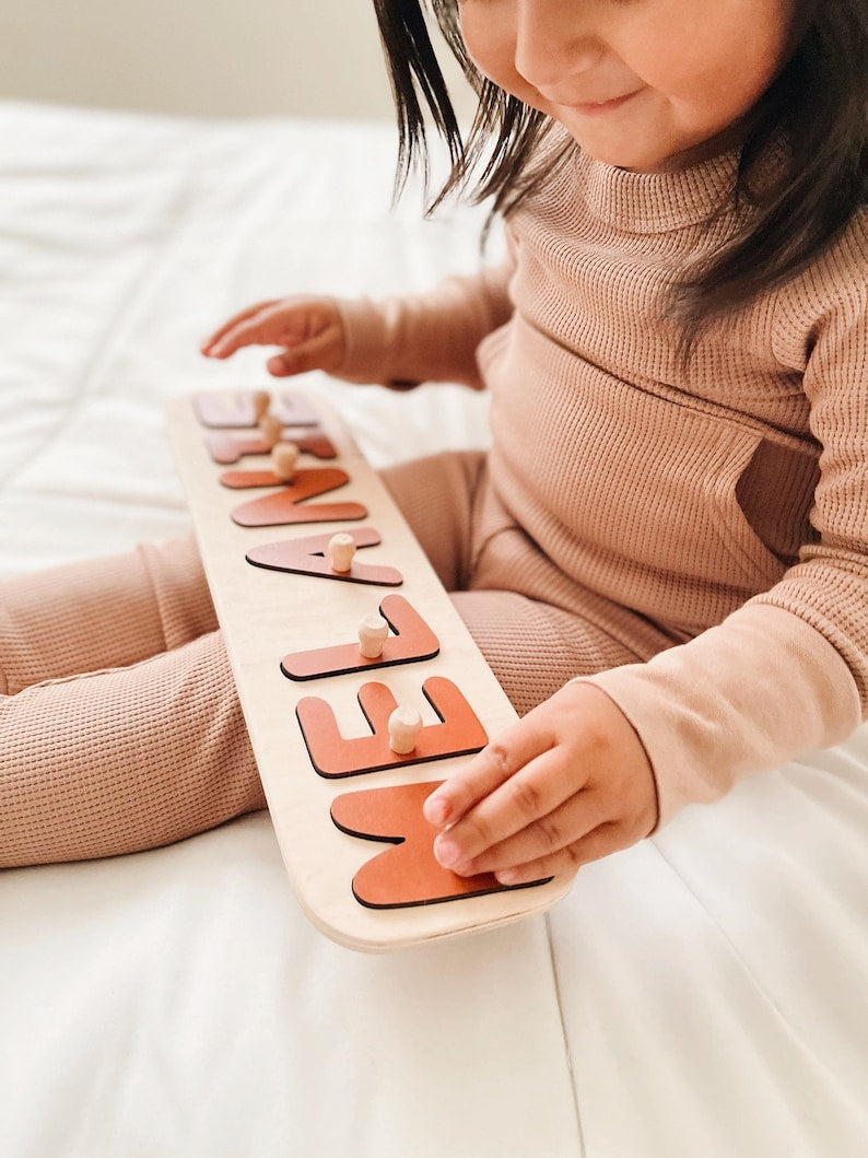 Baby Shower Gift, Personalized Baby Gift, Custom Name Puzzle for Toddler Montessori Toys for Child, 1st Birthday Gift for Baby Boy Baby Girl