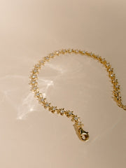 Sterling Silver / Gold eternity star bracelet - Cubic Zirconia star bracelet - unique star bracelet - stackable bracelet - silver star brace