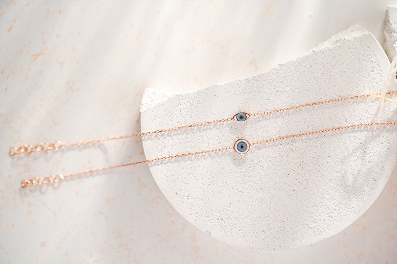 Sterling Silver evil eye bracelet | Enamel eye bracelet | Gold eye bracelet | Dainty evil eye bracelet | Good luck gift | push present