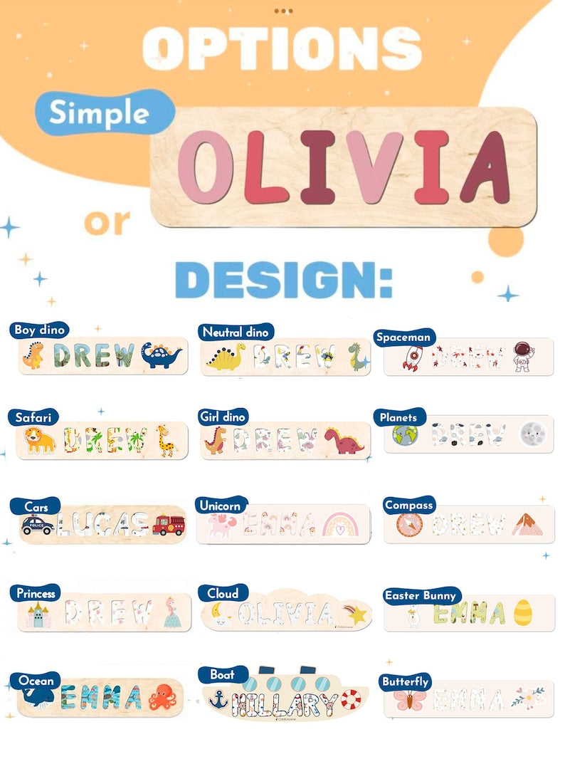 Wooden Name Puzzle First Birthday Gift for Baby Boy Cars Theme Toys Police and Fire Cars Montessori Puzzle for Toddler Birthday Gift