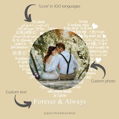 PERIMADE Sunflower Projection Keychain • Custom Memorial Photo Key Ring • Personalized Picture Inside Jewelry • Trendy Best Friend Gift