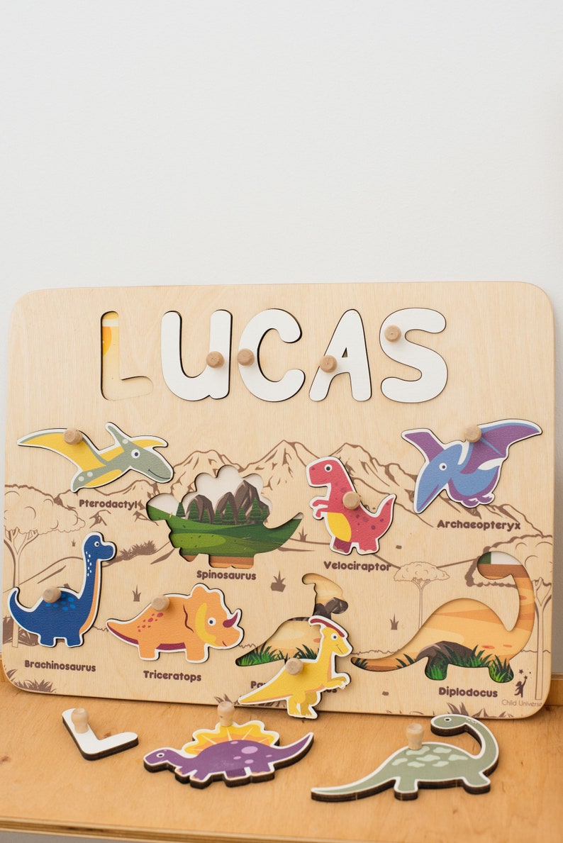 Montessori Puzzle Board, Cars Name Puzzle, Personalized Toddler Gift, Sensory Activity, Wooden Toys Baby, 1st 2nd Birthday Gift Kids