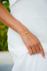 Gold Peridot bracelet - dainty peridot bracelet - cluster bracelet - gemstone bracelet - August birthstone bracelet - green and gold bracele