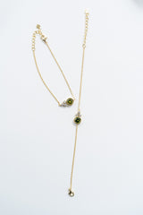 Gold Peridot bracelet - dainty peridot bracelet - cluster bracelet - gemstone bracelet - August birthstone bracelet - green and gold bracele