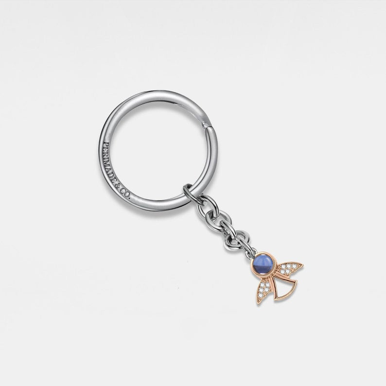 PERIMADE Angel Photo Projection Keychain • Personalized Picture Inside Key Ring • Minimalist Pet Memorial Jewelry • Trendy Best Friend Gift