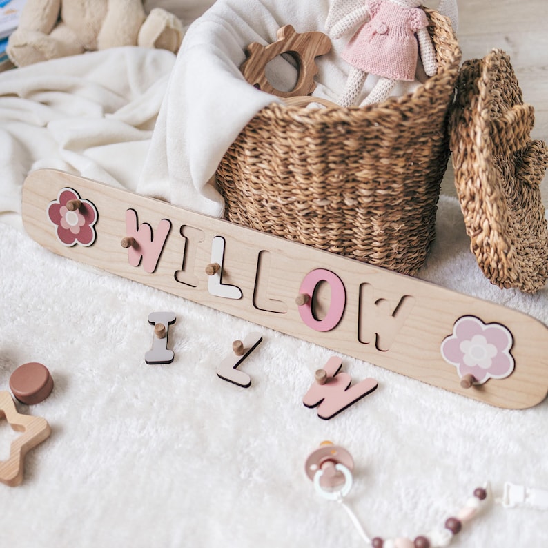 1st Birthday Gift, Baby Name Puzzle, 1st Birthday Baby Boy Gift, Baby Shower Gift, Personalized Gifts, Wooden Montessori Toys for Toddlers