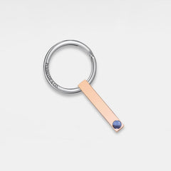 PERIMADE Bar Photo Projection Keychain • Personalized Picture Inside Key Ring • Sterling Silver Friendship Jewelry • Best Friend Gift