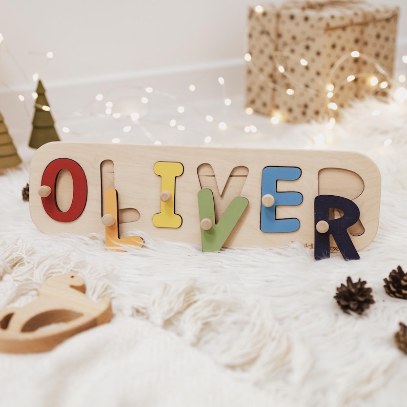 Personalized Puzzle Name Board, Toys for Baby Girls, Baby Boys, Custom Name Puzzle for Toddlers, Custom Baby Keepsake, Baby Shower Gifts