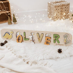 1st Birthday Gift, Custom Name Puzzle, Baby Girl and Boy Gift, Wooden Toys, Personalized Gift for Toddler, Baby Shower Gift by ChildUniverse