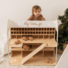Montessori Toy Car Storage, Toy Garage Car Ramp, Toddler Birthday Gift, Toy Car Parking Garage, Personalized Toys for Boys