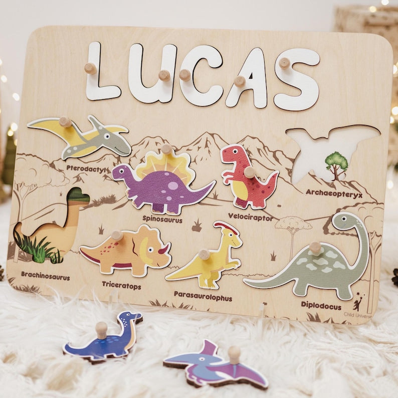 Jungle Puzzle Board, Gift for Kids, Toddlers Unique Gift, Personalized Baby Gift, Personalized Safari Puzzle Board, Montessori Toys