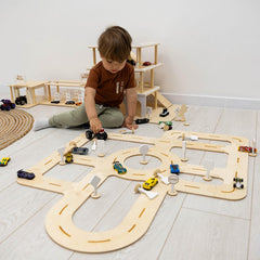 Additions for Toy Car Parking Garage, Wooden Car Wash Gas Station Car Track, Montessori Toys for Boys by ChildUniverse