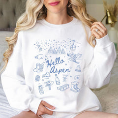 Personalized Aspen Sweatshirt Apres Ski Sweatshirt Ski Bachelorette Girls Ski Trip Apres Ski Sweater Custom Location Winter Bachelorette